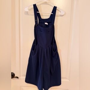 Halara Navy Blue Pocket Overalls Romper with adjustable straps medium EUC